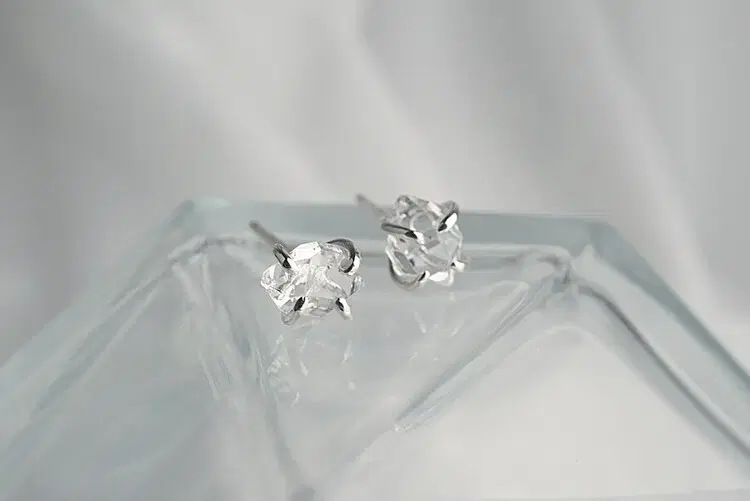 [미사용] 오브룬 귀걸이 Herkimer diamond earring